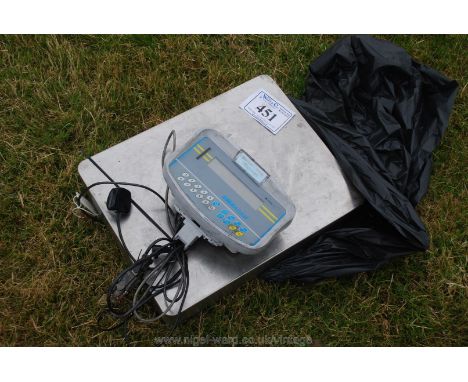 An "A E Adam" digital weighing scales, max weight capacity 75 kg.