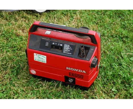 A Honda EX650 quiet running Generator.  (Engine runs but have not tested output, 12v 5.8 amp and 240 v outputs).