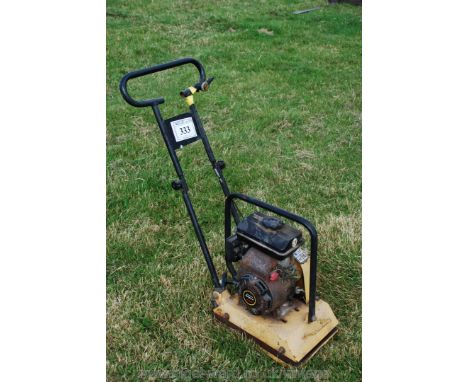 A compactor plate with 2.5 hp gasoline engine, good compression (no fuel).