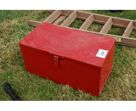 A red lockable Tool box.