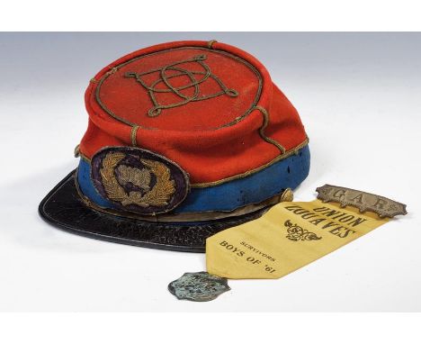 dating: Second half of the 19th Century provenance: USA, In red cloth, with light-blue band and yellow hatcord (darkened). Fo