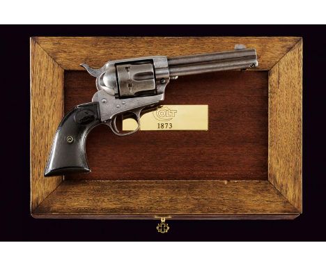 dating: 1875-1890 provenance: USA, Cylindrical, rifled, 4-3/4', cal. 44-40 barrel, with fore-sight, marked 'COLT'S PT.F.A. MF