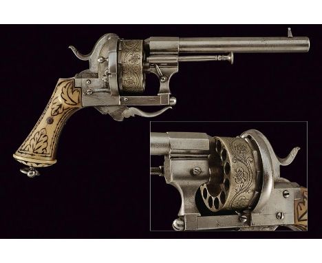dating: about 1870 provenance: Europe, Round, rifled, 7 mm cal. barrel, with octagonal base and fore-sight; short, twelve-sho
