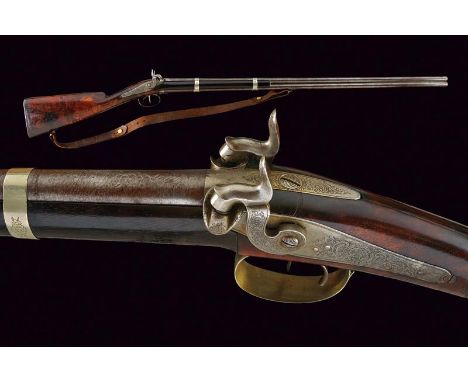 dating: Mid 19th Century provenance: Bologna, Round, smooth-bore, twisted, 16 mm cal. barrel, the upper one with fore-sight; 