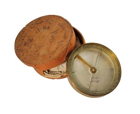 dating: Late 18th - Early 19th Century provenance: Rome, Fine, brass compass with graduated scale and cardinal points (L P M 