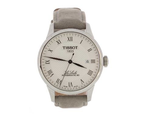 TISSOT LE LOCLE POWERMATIC 80, STAINLESS STEEL AUTOMATIC WRIST WATCH  T006407B, PST 6XR C3G, the round dial with Roman hour m