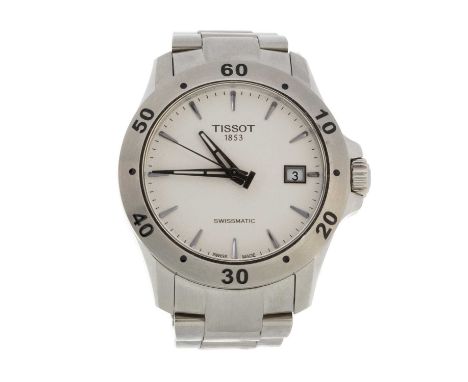 TISSOT, STAINLESS STEEL AUTOMATIC WRIST WATCH   10 bar, 100m, T106407A, the round dial with wedge hour markers, 42mm case wit