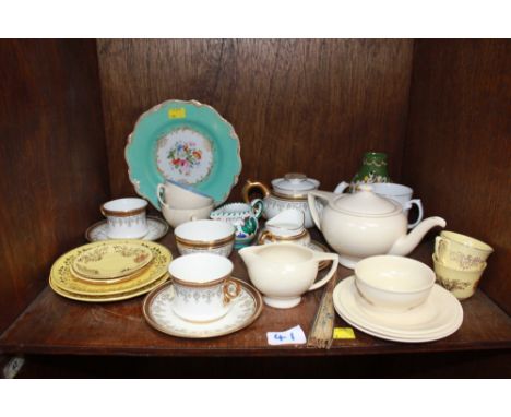 SECTION 41. A collection of assorted china including a Susie Cooper teapot, a Cauldon part tea set, a 19th century English pl