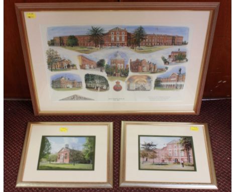 After Colin Baxter, Royal Haslar Hospital," multiple vignettes, colour lithograph, 35cm x 55cm, together with two further sma