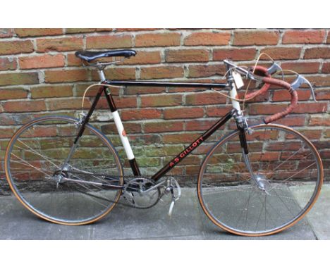 A.S GILLOT - 1949 Reynolds Taper Tube Fixed Track/ Road Bike in black and cream.  Frame size 24 C - T seat tube. 24 C - C top