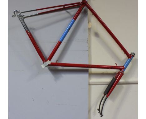 Red Frank Lipscombe frame and fork beautifully finished and ready to kit out. There is an old price tag attached to the frame