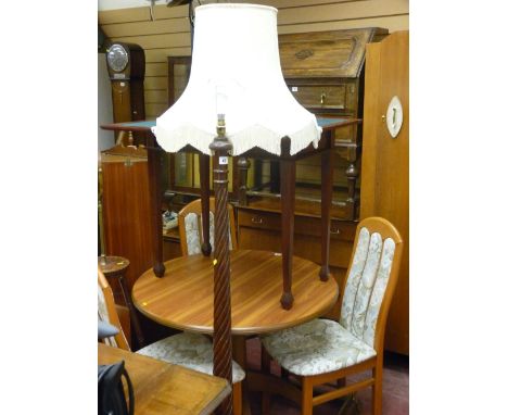 Substantial standard lamp with twist carving to stem
