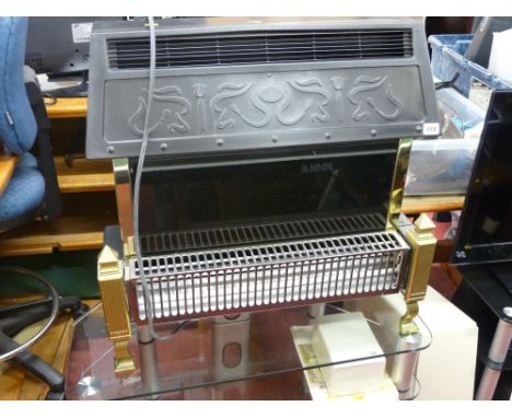 Electra Majestic coal/log effect heater and a three shelf glass entertainment unit E/T