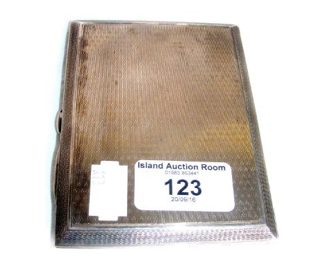 Engine turned silver cigarette case - London 1921