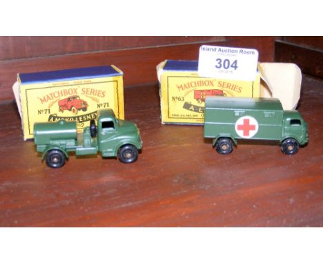 Two original "Matchbox" Series - Army Trucks - boxed