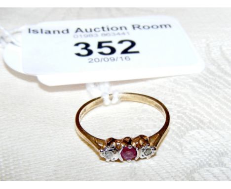 A 9ct gold ruby and diamond ring