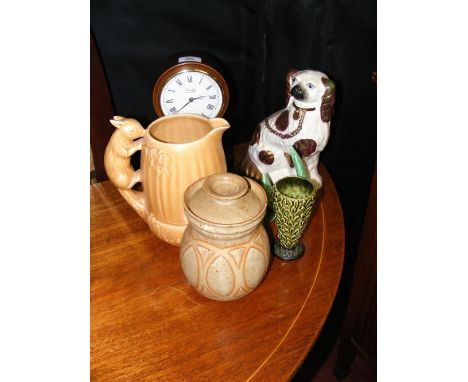 Sylvac jug, mantel clock, etc.