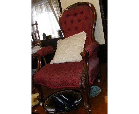 Victorian easy chair with button back