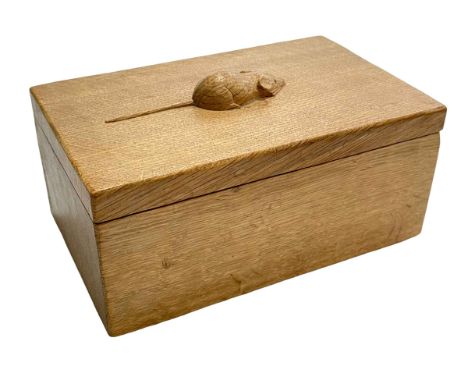 Robert Thompson of Kilburn 'Mouseman' adzed box, 18cm across.