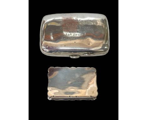 Edwardian silver snuff box by Henry Charles Freeman, Birmingham 1909, together with silver cigarette case (2).