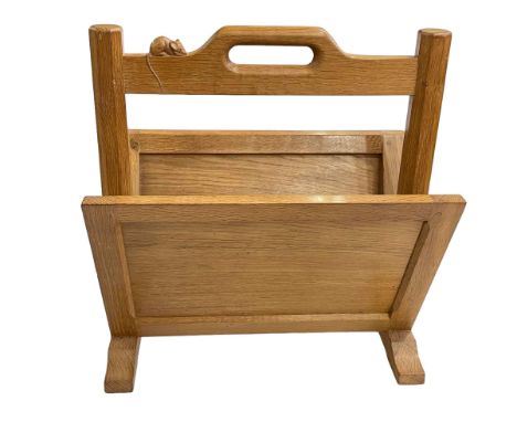 Robert Thompson of Kilburn 'Mouseman' oak magazine rack, 45.5cm by 43cm by 27cm.