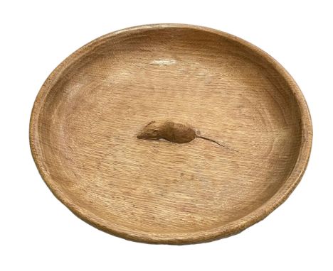 Robert Thompson of Kilburn 'Mouseman' adzed nut bowl, 30cm diameter.