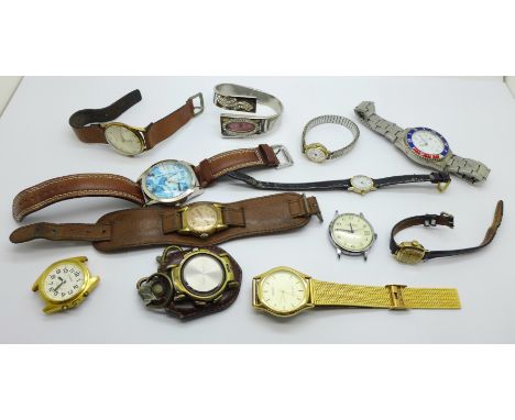 Wristwatches and a compass/watch fob 