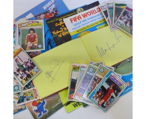 Football themed collectors cards and programmes 