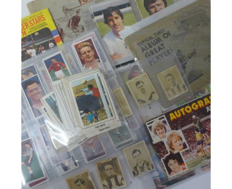 Cigarette and trade cards; football related cards including Topical Times Album of Great Players (album poor but loose mounte