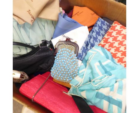 A collection of vintage and modern handbags and purses including Radley 