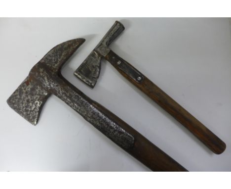 A WWII fireman's axe and an axe, stamped Toga 
