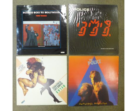 Assorted LP records including The Police, Rolling Stones, Frankie Goes To Hollywood, etc. 