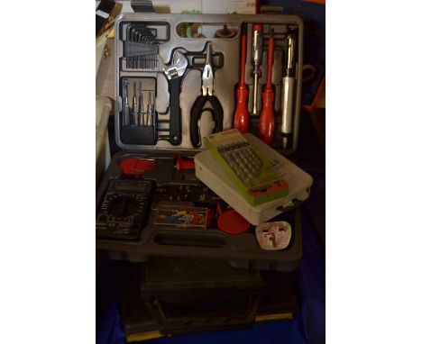 Electricians tool set, cased and other tools and accessories