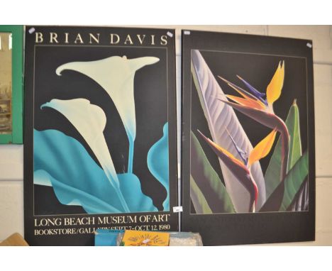 An exhibition poster for Brian Davis Longbeach Museum of Art 1980 and another (2)