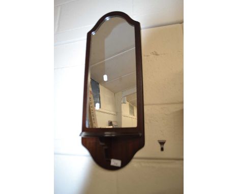 Rectangular arch top wall mirror with shelf