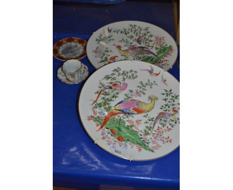 Pair of Royal Worcester Fabulous Birds limited edition collectors plates