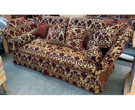 An exceptionally large knoll sofa, approx. 300cmW, in two section 