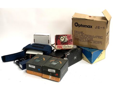 A mixed lot of photographic equipment to include an early Nikon digital camera, a Kodak model K cinecamera, a Yashica 8mm fil