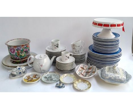 A mixed lot of ceramics to include Thomas Germany part tea service, oriental planter, Delft trinket pot (af), Noritake saucer