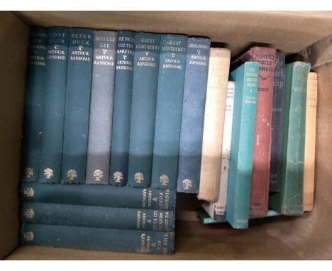 A box of mainly Arthur Ransome hardbacks, together with a box of mainly poetry books to include Byron, Longfellows, Graham Gr
