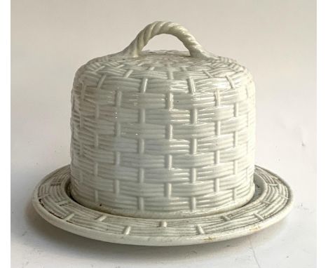 A ceramic cheese cloche and stand, 30cmD 
