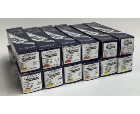 A mixed lot of 12 Winsor and Newton Winton oil colour oil paints, each 200ml new in boxes, to include raw sienna, yellow ochr