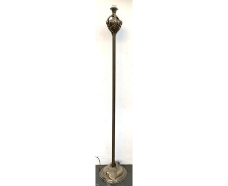 An Art Nouveau style brass standard lamp, 172cmH