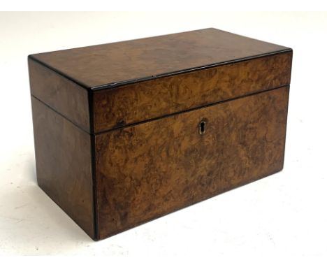 A burr walnut tea caddy, 24cmW 