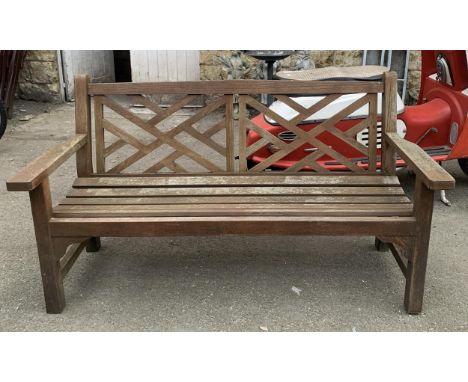 A slatted garden bench, 156cmW 