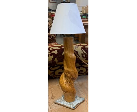 A wooden table lamp formed from a gnarled limb, height to top of fitting 55cmH 