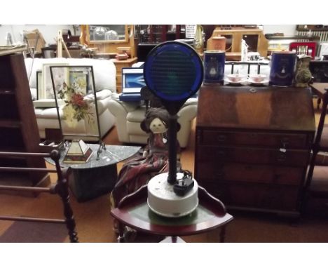 Industrial lamp, converted for plug use 