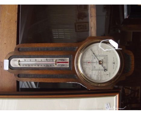 Short & Mason oak cased barometer 