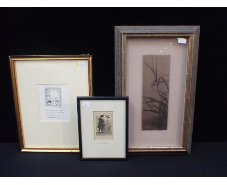 'MATT' (MATTHEW PRITCHETT) A 'BREXIT' THEMED CARTOONframed, 26 x 33cm, with a small etching of Dr John Brown, and a work on t