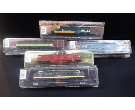 FIVE GREAT BRITISH LOCOMOTIVE COLLECTION MODEL TRAINSIncluding '1976: BR InterCity 125 Power Car' and '1964: BR Brush Type 4 